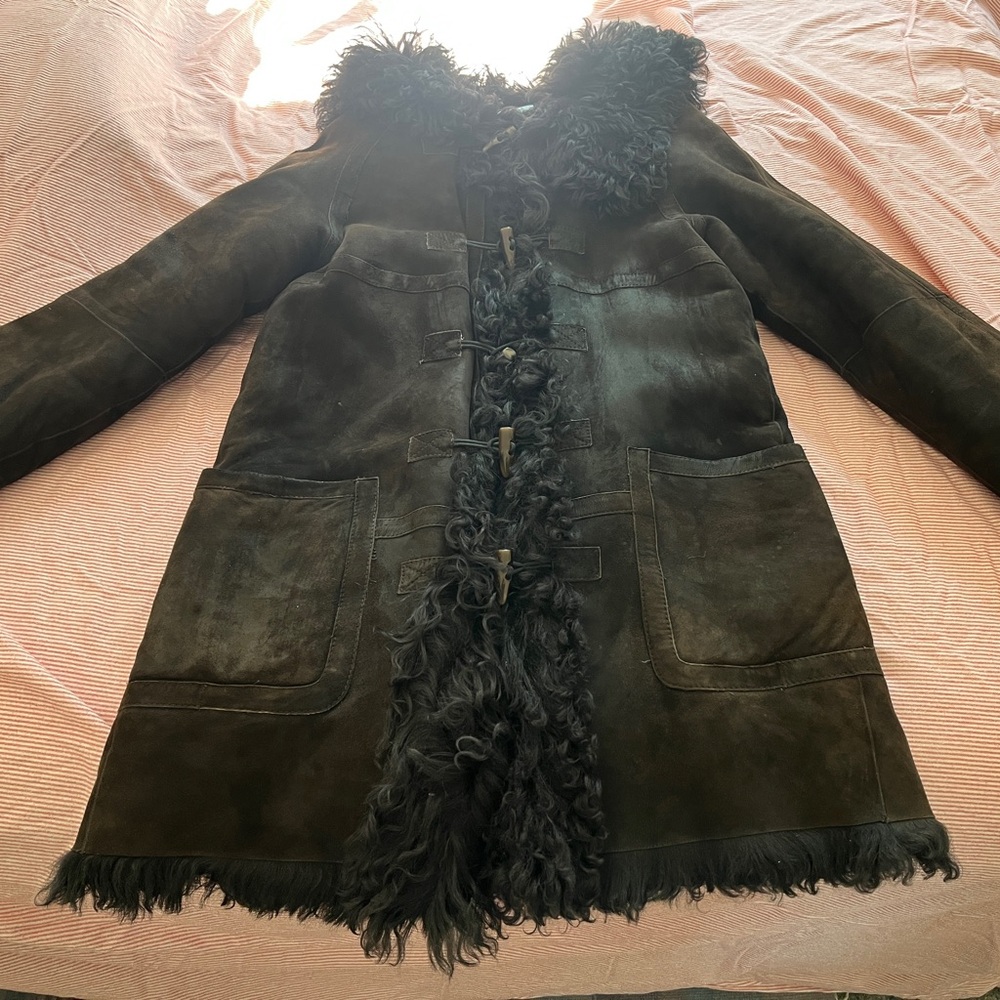 Women's Dark Brown Vintage Shearling Coat